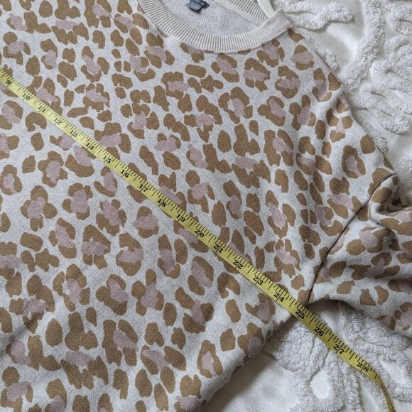 Aerie leopard print long sleeve medium sweatshirt brown pink cream cottagecore - Picture 7 of 10